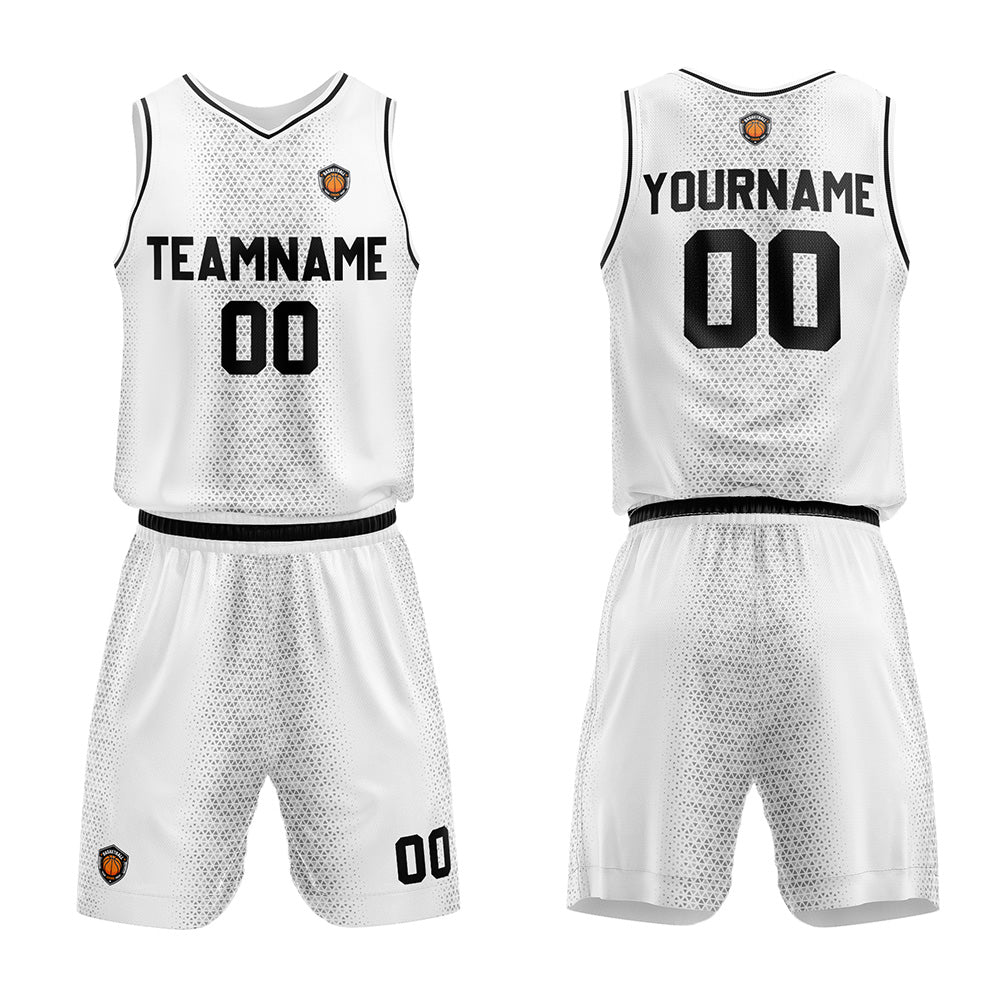 Custom Basketball Jersey Uniform Suit Printed Your Logo Name Number White