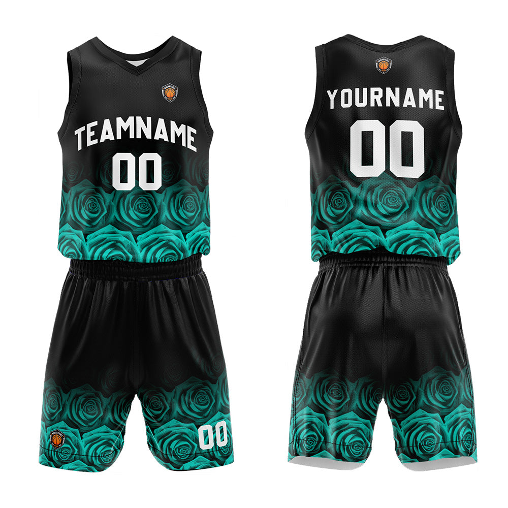 Custom Basketball Jersey Uniform Suit Printed Your Logo Name Number Green