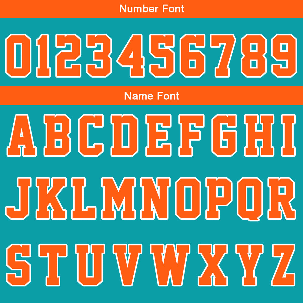 Custom Basketball Jersey Uniform Suit Printed Your Logo Name Number Teal-Orange