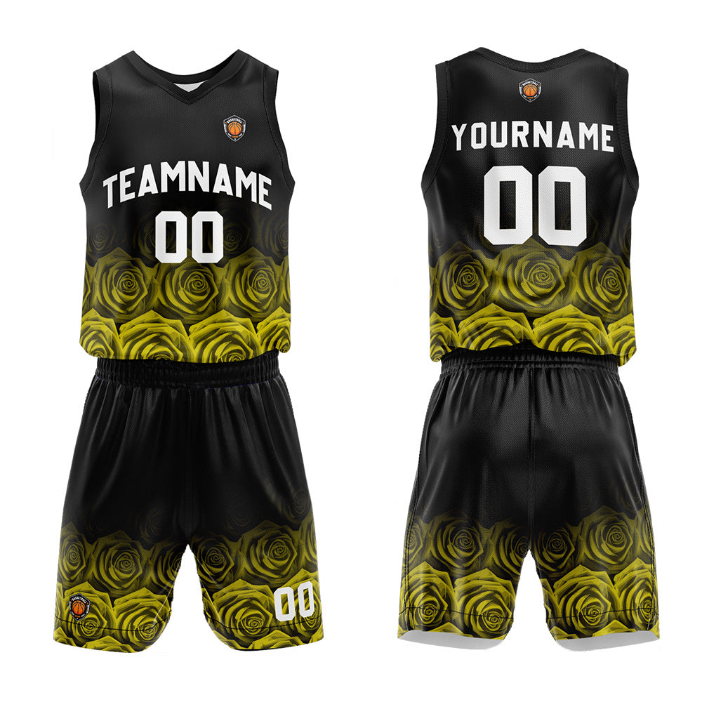 Custom Basketball Jersey Uniform Suit Printed Your Logo Name Number Yellow