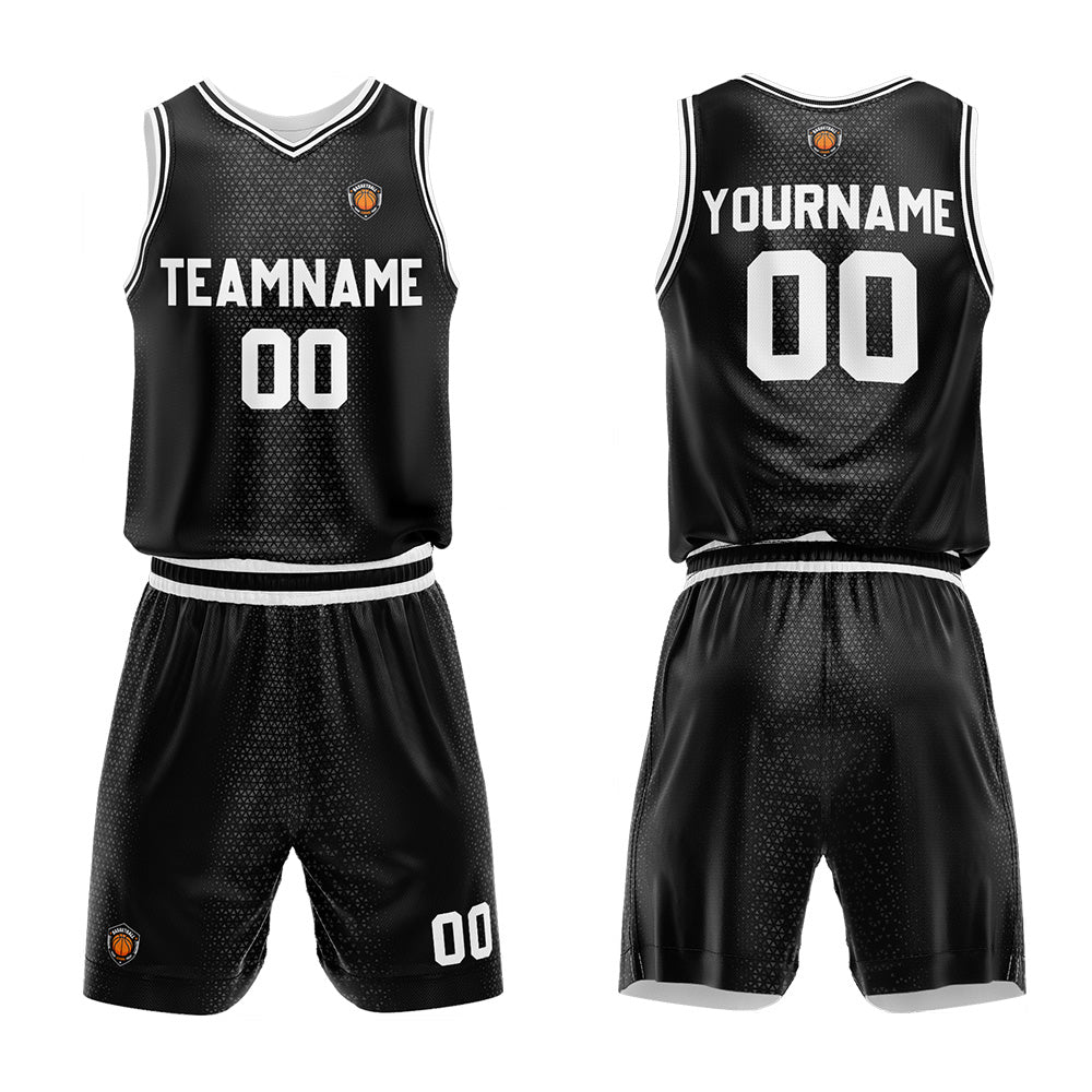 Custom Basketball Jersey Uniform Suit Printed Your Logo Name Number Black