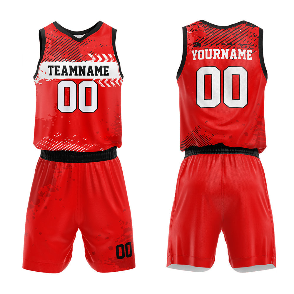 Custom Basketball Jersey Uniform Suit Printed Your Logo Name Number Red