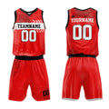 Custom Basketball Jersey Uniform Suit Printed Your Logo Name Number Red
