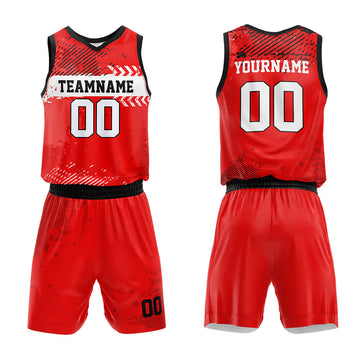 Custom Basketball Jersey Uniform Suit Printed Your Logo Name Number Red