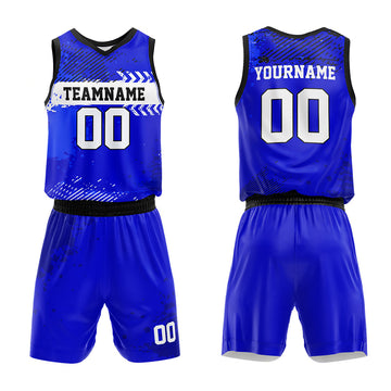 Custom Basketball Jersey Uniform Suit Printed Your Logo Name Number Blue