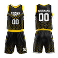 Custom Basketball Jersey Uniform Suit Printed Your Logo Name Number Black-Yellow