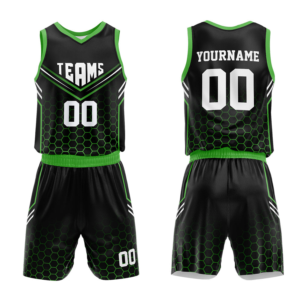 Custom Basketball Jersey Uniform Suit Printed Your Logo Name Number Black-Blue-Pink