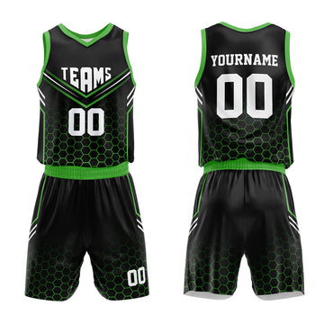 Custom Basketball Jersey Uniform Suit Printed Your Logo Name Number Black-Blue-Pink