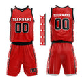 Custom Basketball Jersey Uniform Suit Printed Your Logo Name Number Red-Black