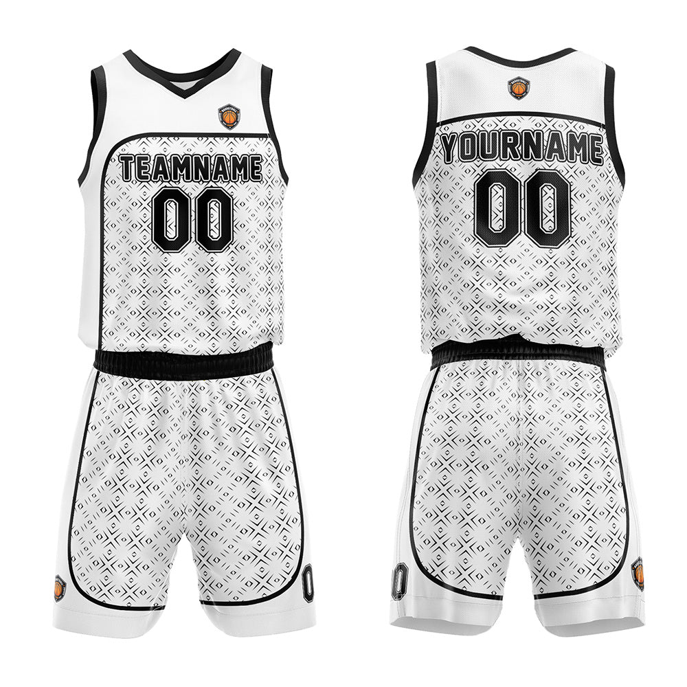 Custom Basketball Jersey Uniform Suit Printed Your Logo Name Number White