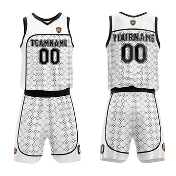 Custom Basketball Jersey Uniform Suit Printed Your Logo Name Number White