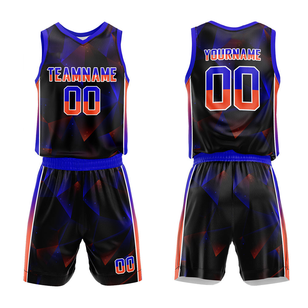 Custom Basketball Jersey Uniform Suit Printed Your Logo Name Number Black-Green-Orange