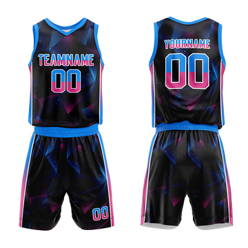 Custom Basketball Jersey Uniform Suit Printed Your Logo Name Number Black-Royal-Orange