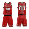 Custom Basketball Jersey Uniform Suit Printed Your Logo Name Number Red-Black