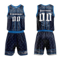 Custom Basketball Jersey Uniform Suit Printed Your Logo Name Number Navy-Blue