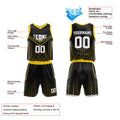 Custom Basketball Jersey Uniform Suit Printed Your Logo Name Number Black-Yellow