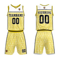 Custom White Yellow Basketball Jersey Uniform Suit Printed Your Logo Name Number