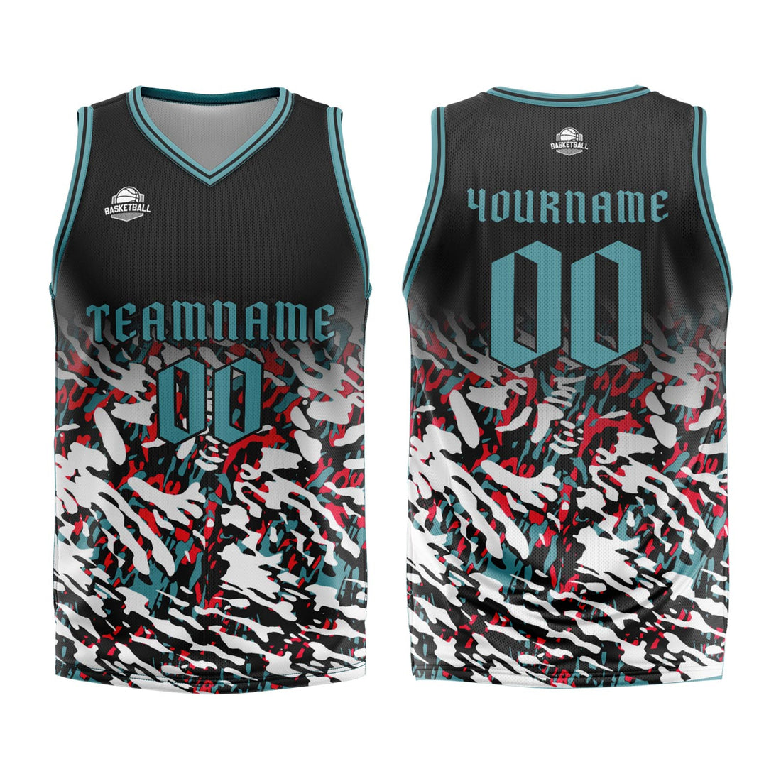 Custom Black Red Green Basketball Jersey Uniform Suit Printed Your Logo Name Number