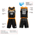 Custom Basketball Jersey Uniform Suit Printed Your Logo Name Number Black-Orange