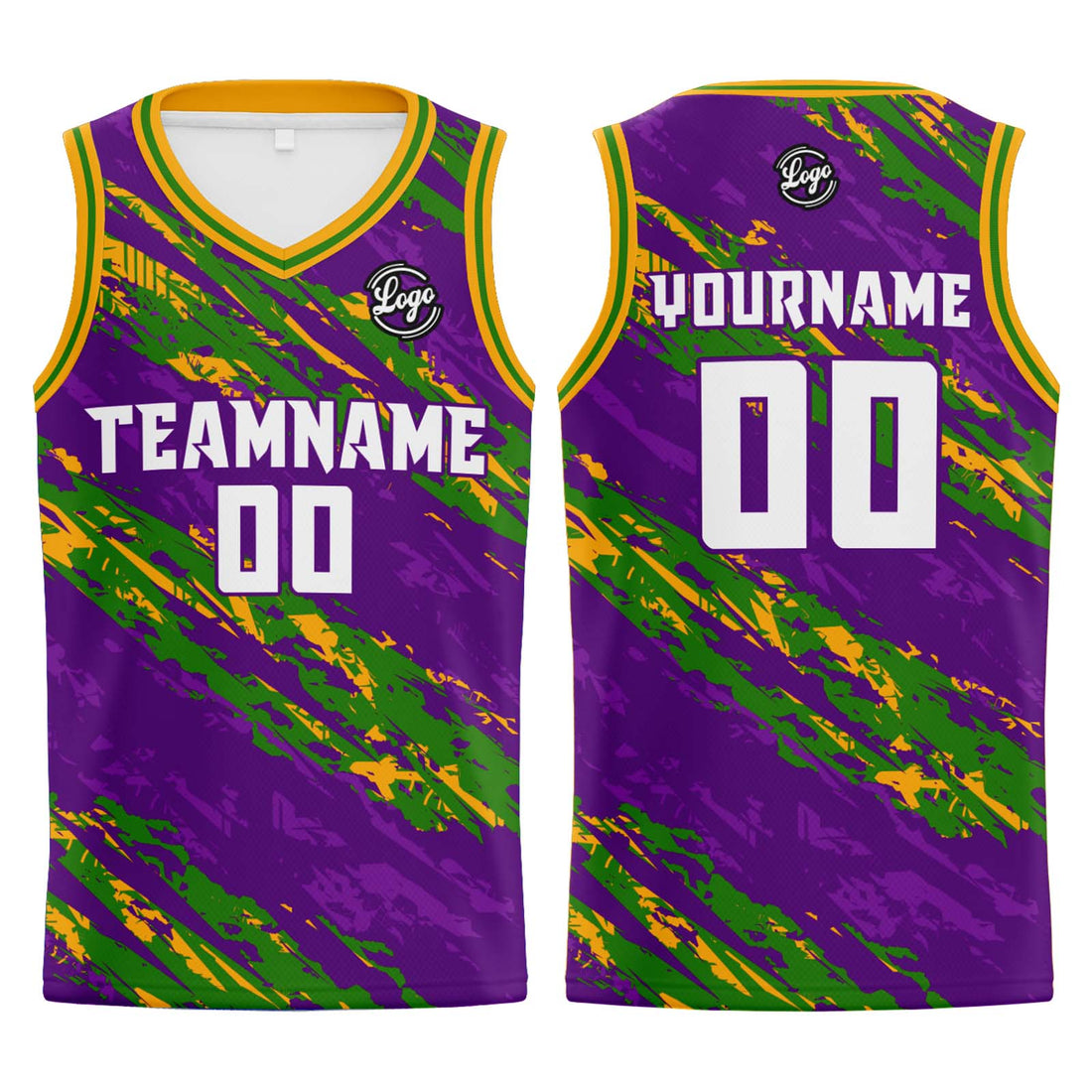 Custom Purple Green Basketball Jersey Uniform Suit Printed Your Logo Name Number