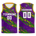 Custom Purple Green Basketball Jersey Uniform Suit Printed Your Logo Name Number