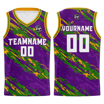 Custom Purple Green Basketball Jersey Uniform Suit Printed Your Logo Name Number