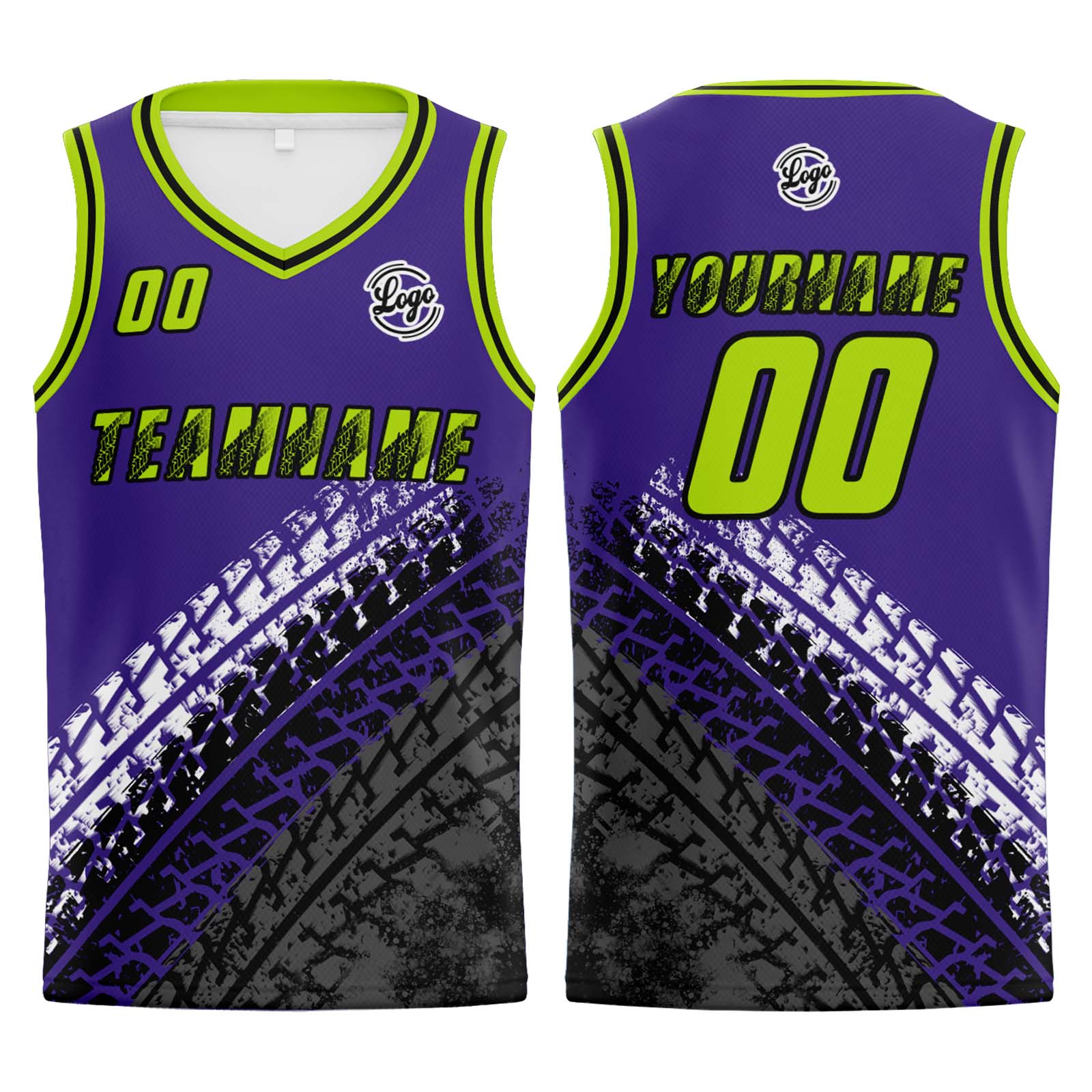 Custom Purple Green Basketball Jersey Uniform Suit Printed Your Logo Name Number