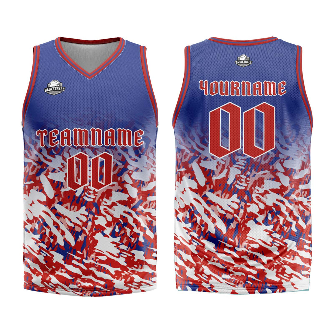 Custom Blue Red White Basketball Jersey Uniform Suit Printed Your Logo Name Number