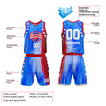 Custom Basketball Jersey Uniform Suit Printed Your Logo Name Number Rainbow-Blue-Red