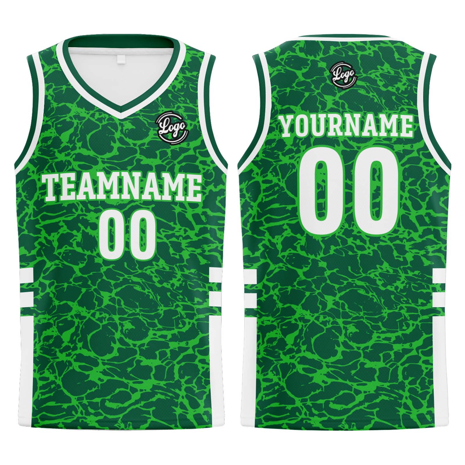 Custom Green Basketball Jersey Uniform Suit Printed Your Logo Name Number