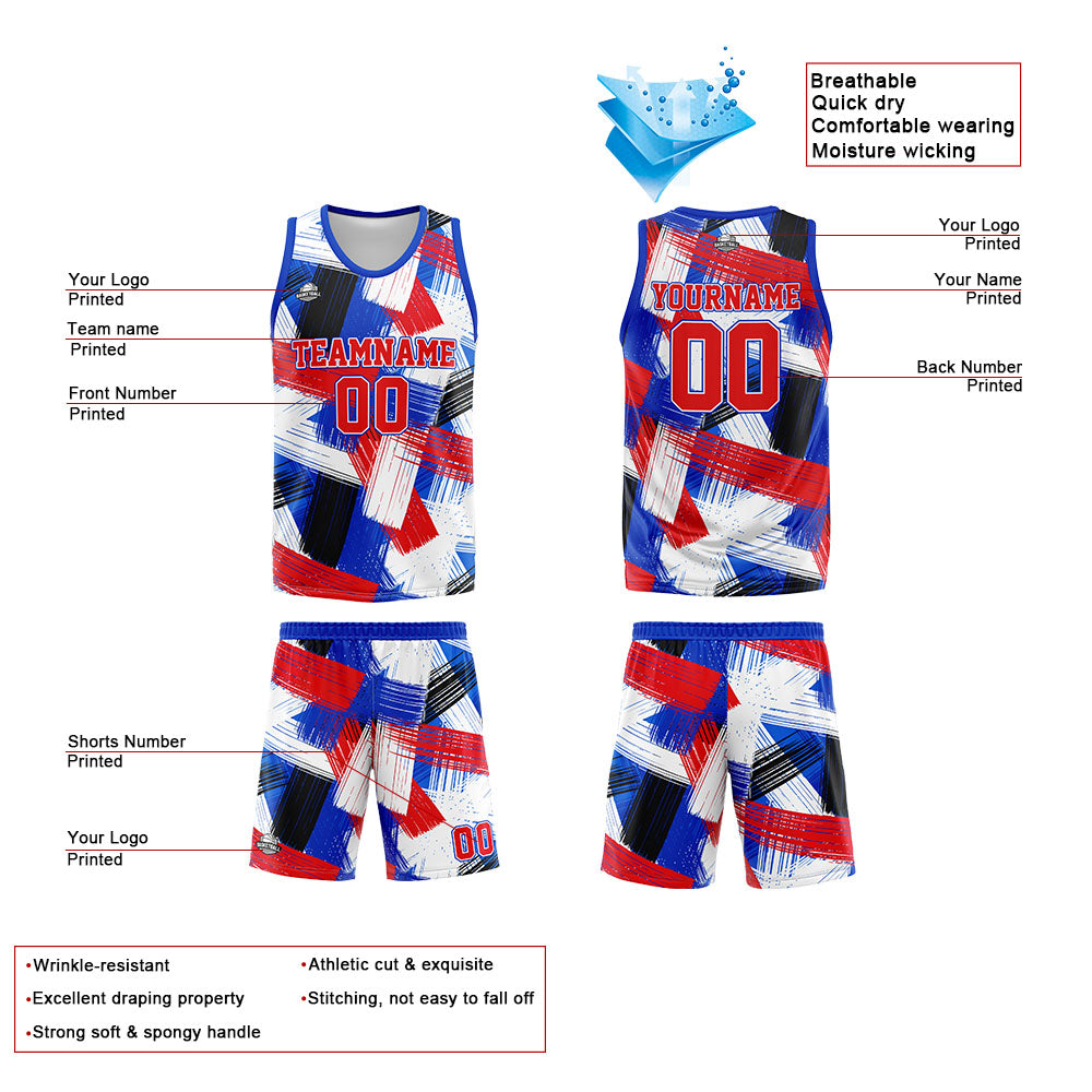 Custom Basketball Jersey Uniform Suit Printed Your Logo Name Number Grid&Green&Red