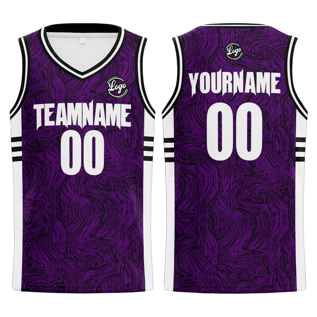 Custom Black Purple Basketball Jersey Uniform Suit Printed Your Logo Name Number