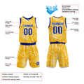 Custom Basketball Jersey Uniform Suit Printed Your Logo Name Number tie-dyed-Yellow