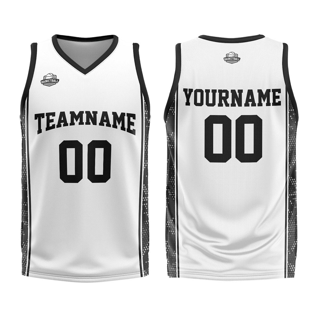 Custom White Black Basketball Jersey Uniform Suit Printed Your Logo Name Number