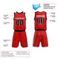 Custom Basketball Jersey Uniform Suit Printed Your Logo Name Number Red-Black