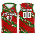 Custom Red Green Basketball Jersey Uniform Suit Printed Your Logo Name Number