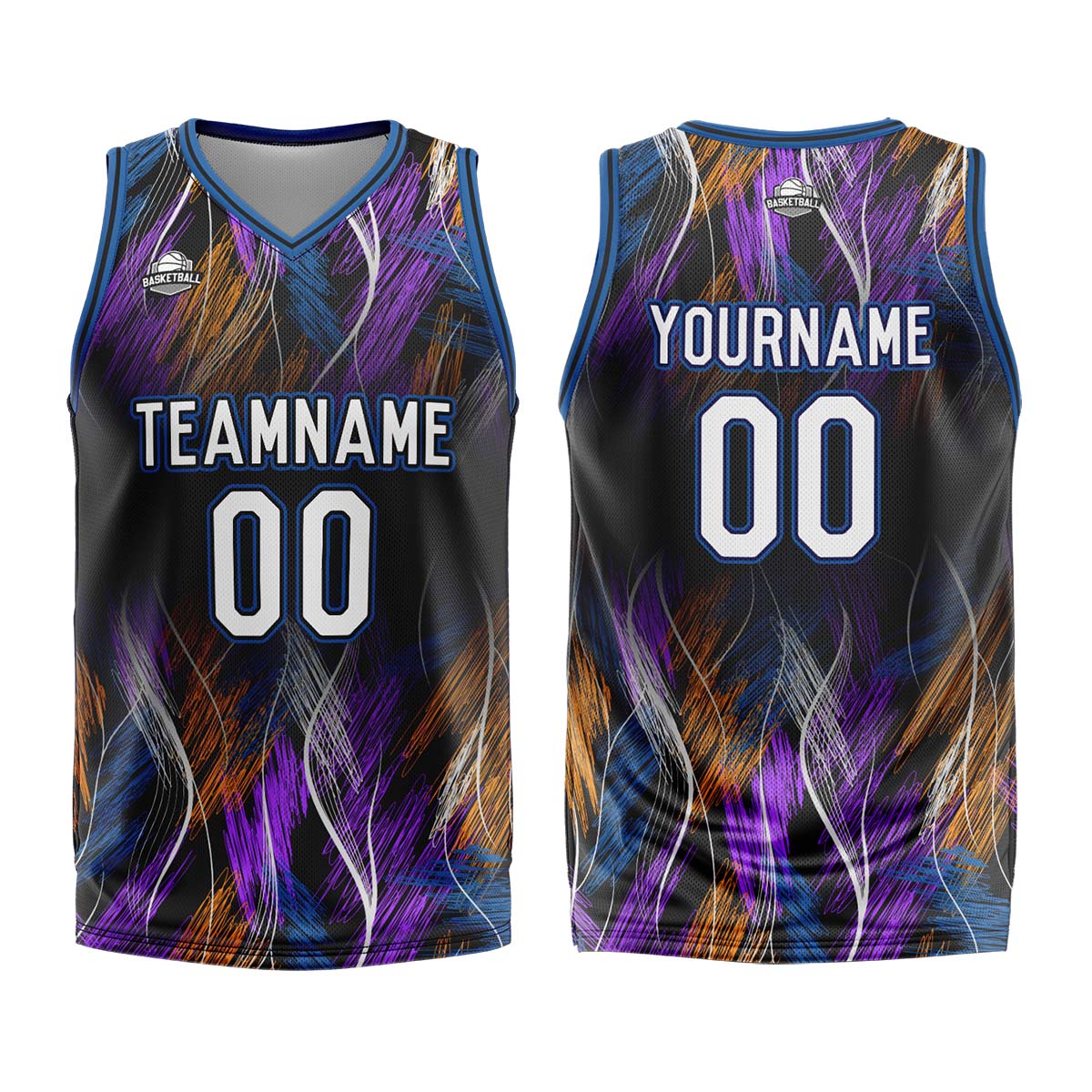 Custom Black Blue Basketball Jersey Uniform Suit Printed Your Logo Name Number