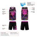 Custom Damaged geometry Pink Basketball Jersey Uniform Suit Printed Your Logo Name Number