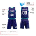 Custom Basketball Jersey Uniform Suit Printed Your Logo Name Number Purple-Teal