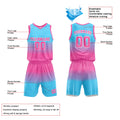 Custom Basketball Jersey Uniform Suit Printed Your Logo Name Number Pink-Light Blue