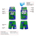 Custom Tie-dye Green Blue Basketball Jersey Uniform Suit Printed Your Logo Name Number