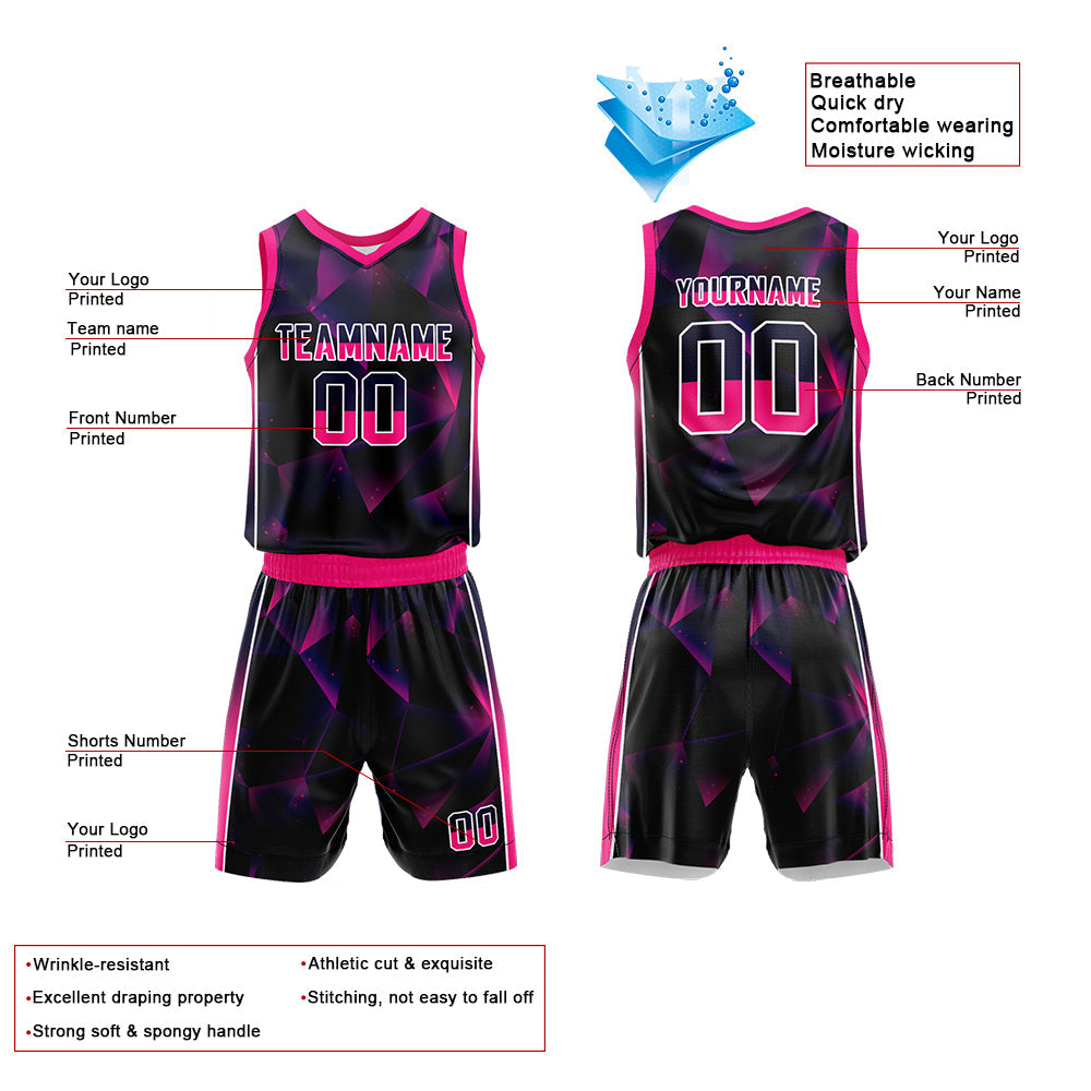 Custom Basketball Jersey Uniform Suit Printed Your Logo Name Number Black-Gold