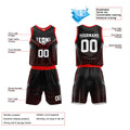 Custom Basketball Jersey Uniform Suit Printed Your Logo Name Number Black-Red