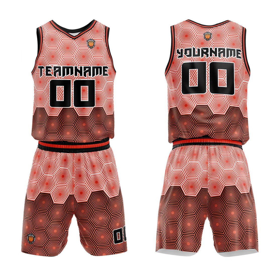 Custom Dark Orange Basketball Jersey Uniform Suit Printed Your Logo Name Number
