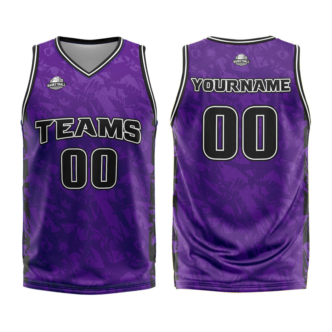 Custom Purple Basketball Jersey Uniform Suit Printed Your Logo Name Number
