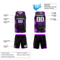 Custom Geometry Purple Basketball Jersey Uniform Suit Printed Your Logo Name Number