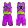 Custom Purple Green Basketball Jersey Uniform Suit Printed Your Logo Name Number