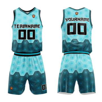 Custom Aqua Basketball Jersey Uniform Suit Printed Your Logo Name Number