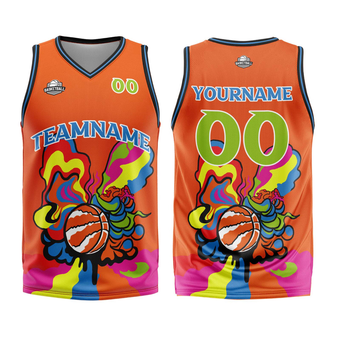 Custom Orange Basketball Jersey Uniform Suit Printed Your Logo Name Number