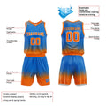 Custom Basketball Jersey Uniform Suit Printed Your Logo Name Number Blue-Orange